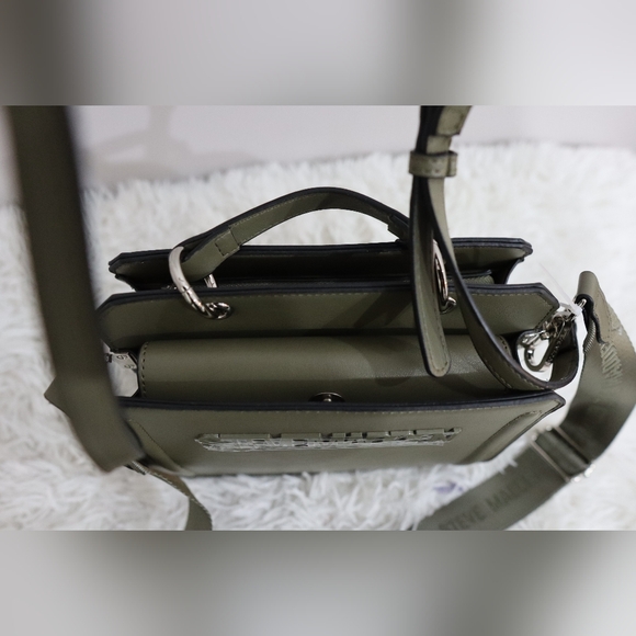 New and Authentic Steve Madden Bevely olive satchel bag - Picture 2 of 5